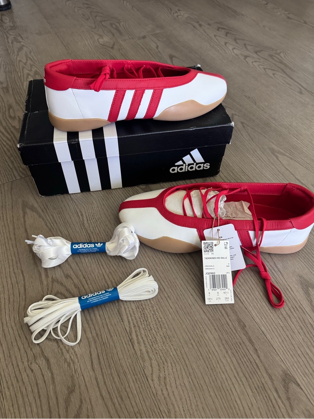 Adidas Orignals Taekwondo Mei Ballet Flat Red Sneakerinas - Picture 8 of 11
